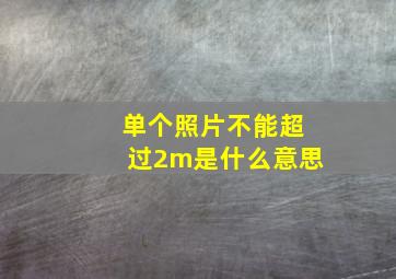 单个照片不能超过2m是什么意思