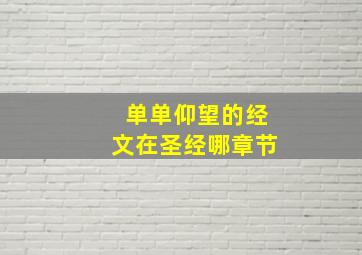 单单仰望的经文在圣经哪章节