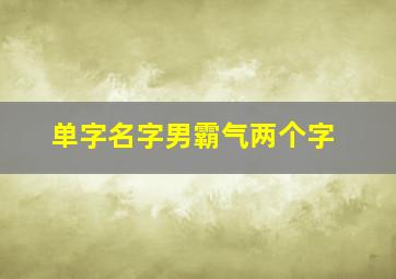 单字名字男霸气两个字