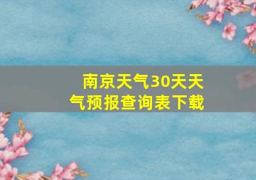 南京天气30天天气预报查询表下载