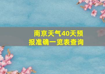 南京天气40天预报准确一览表查询