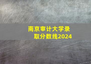 南京审计大学录取分数线2024