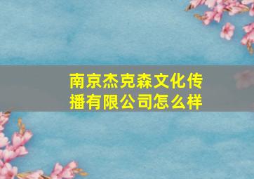 南京杰克森文化传播有限公司怎么样