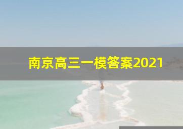 南京高三一模答案2021