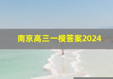 南京高三一模答案2024