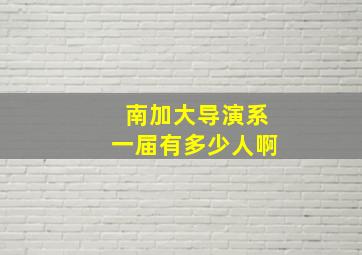 南加大导演系一届有多少人啊