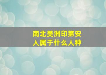 南北美洲印第安人属于什么人种