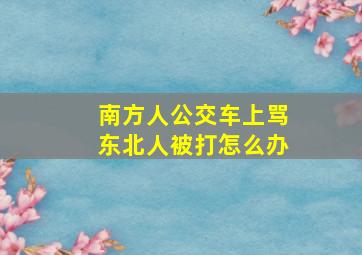 南方人公交车上骂东北人被打怎么办