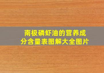 南极磷虾油的营养成分含量表图解大全图片