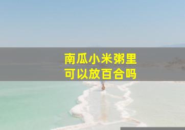 南瓜小米粥里可以放百合吗