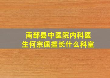 南部县中医院内科医生何宗佩擅长什么科室