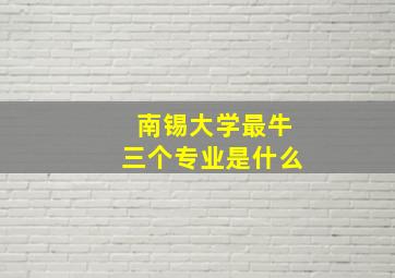 南锡大学最牛三个专业是什么