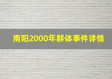 南阳2000年群体事件详情