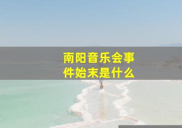 南阳音乐会事件始末是什么