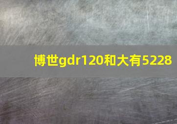 博世gdr120和大有5228