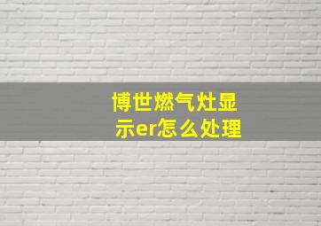 博世燃气灶显示er怎么处理