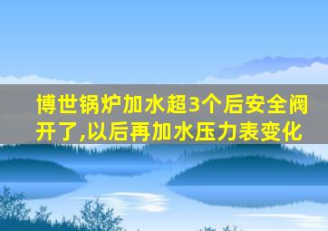 博世锅炉加水超3个后安全阀开了,以后再加水压力表变化