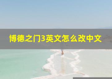 博德之门3英文怎么改中文