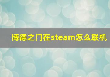 博德之门在steam怎么联机