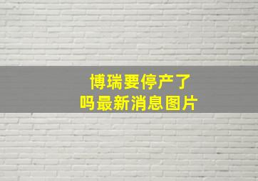 博瑞要停产了吗最新消息图片