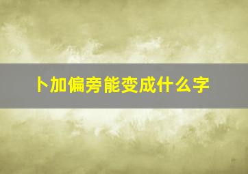 卜加偏旁能变成什么字