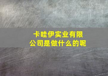 卡哇伊实业有限公司是做什么的呢