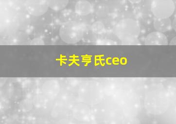 卡夫亨氏ceo