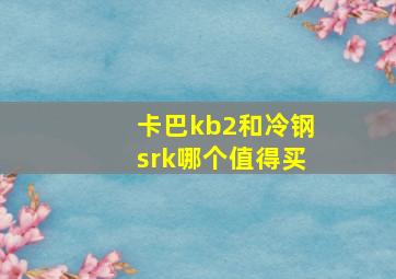 卡巴kb2和冷钢srk哪个值得买