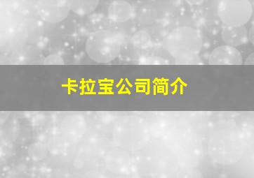 卡拉宝公司简介