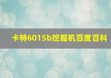 卡特6015b挖掘机百度百科