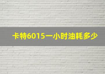 卡特6015一小时油耗多少