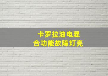 卡罗拉油电混合功能故障灯亮