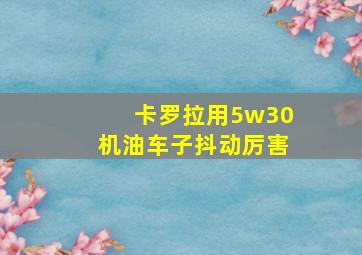 卡罗拉用5w30机油车子抖动厉害