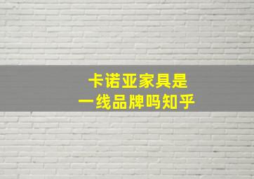 卡诺亚家具是一线品牌吗知乎