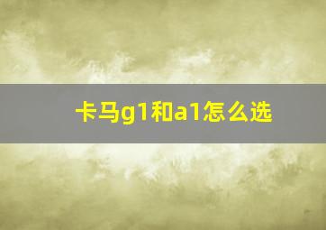 卡马g1和a1怎么选