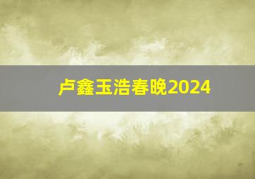 卢鑫玉浩春晚2024