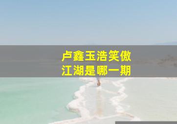 卢鑫玉浩笑傲江湖是哪一期