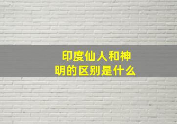 印度仙人和神明的区别是什么