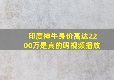 印度神牛身价高达2200万是真的吗视频播放