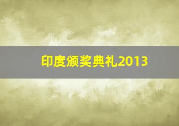 印度颁奖典礼2013