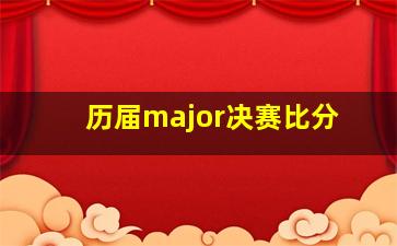 历届major决赛比分