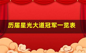 历届星光大道冠军一览表