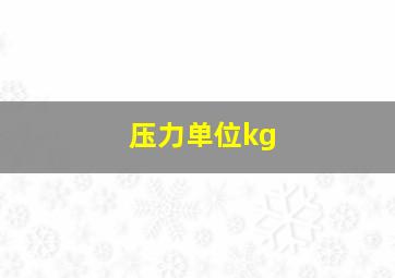 压力单位kg