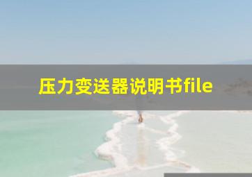 压力变送器说明书file