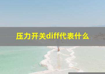 压力开关diff代表什么