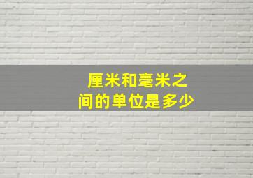 厘米和毫米之间的单位是多少