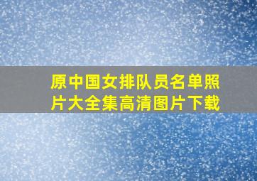 原中国女排队员名单照片大全集高清图片下载