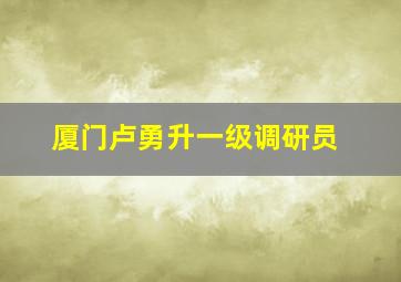 厦门卢勇升一级调研员