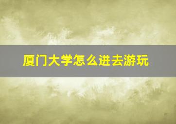 厦门大学怎么进去游玩