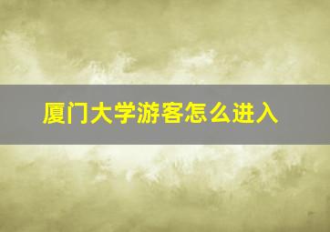 厦门大学游客怎么进入